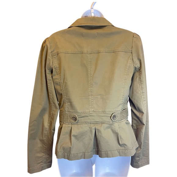 Olive Green Peplum Jacket - Picture 3 of 6